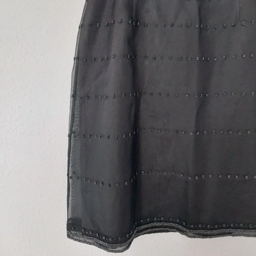 J. Crew Black Silk Mini Skirt with Black Beading Detail - Picture 3 of 8